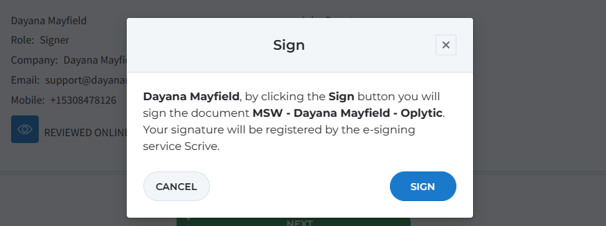 Sign document