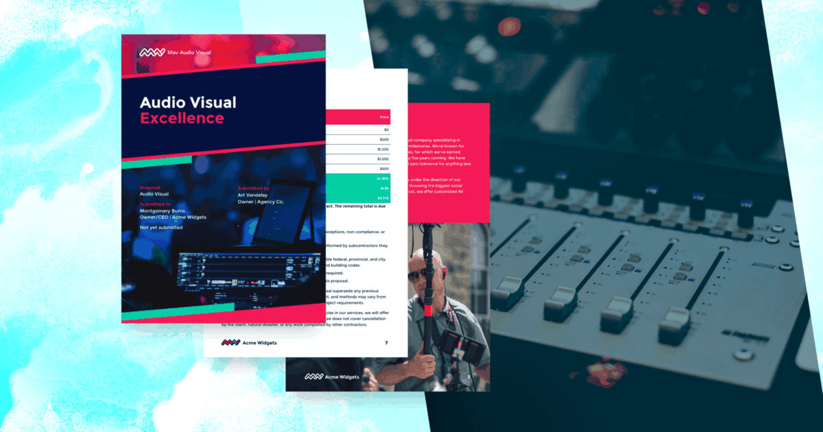 Audio Visual Proposal Template Proposify [Free Trial]